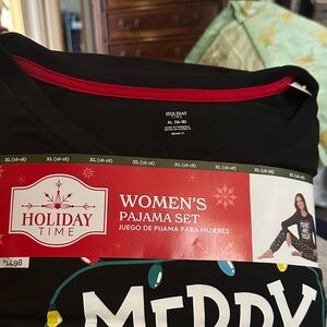 Holiday Time Black and Red Women's Pajama Set